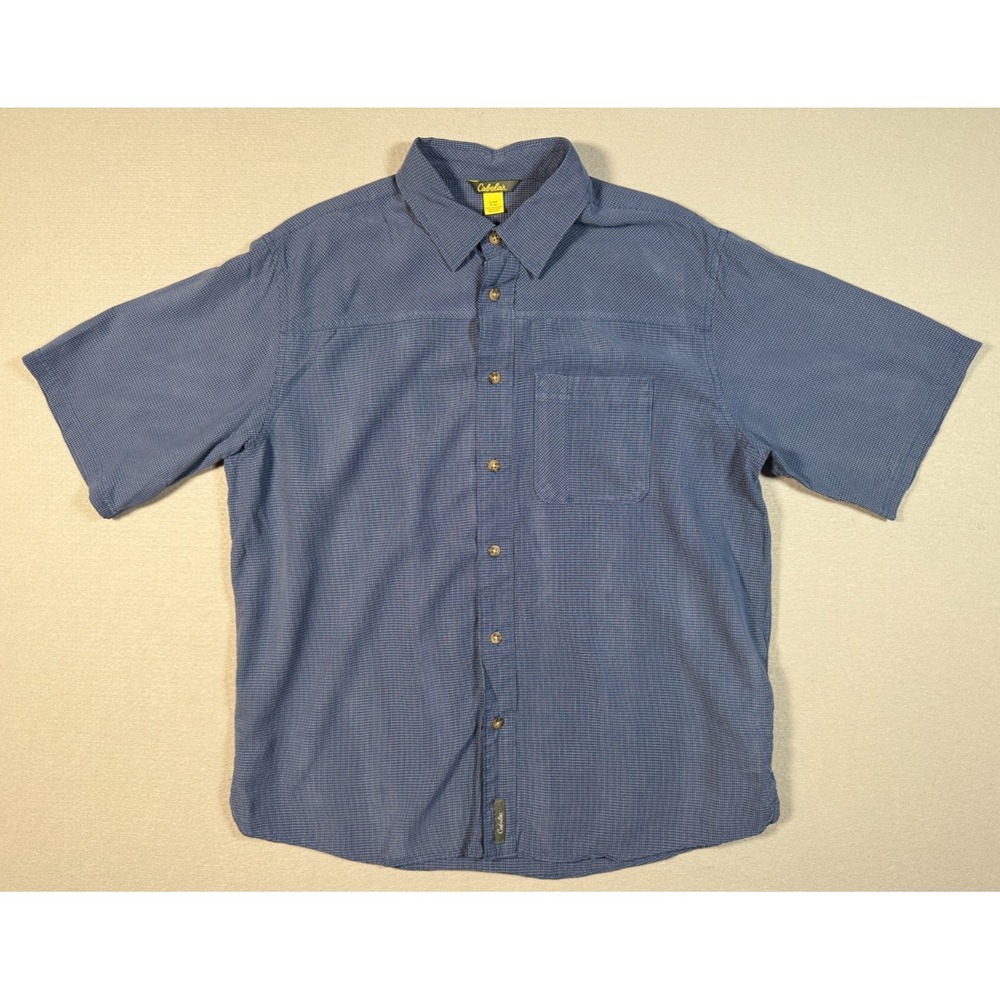 Cabela's Men's Casual Button Up Shirt - Blue - Size L - 90% Modal 10% Polyester